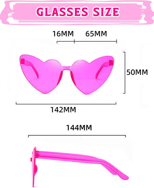 Heart Shaped Rimless Sunglasses 12Pack, Bachelor Party Cool Colorful Funky Sunglasses