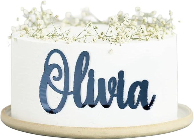 Personalized Cake Topper Name | Custom Cake Name Sign |25 COLORS Acrylic Cake Topper for 4'' 6'' 8'' 10'' Cake | Custom Acrylic Cake Topper | Personalized Cake Decoration Birthday BabyShower Wedding