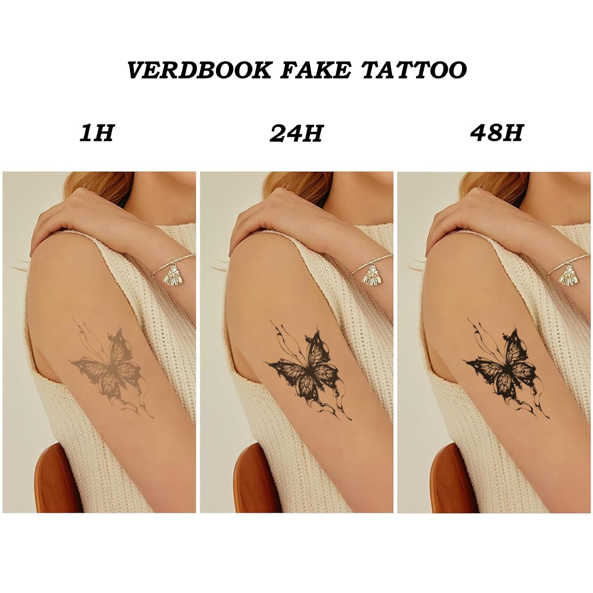 Waterproof Temporary Tattoos: 2-Sheet Tattoo Kit with Realistic Body Stickers, Semi-Permanent Tattoos for Adults Lasting 7-15 Days – Safe for Men & Women, Bees Crown