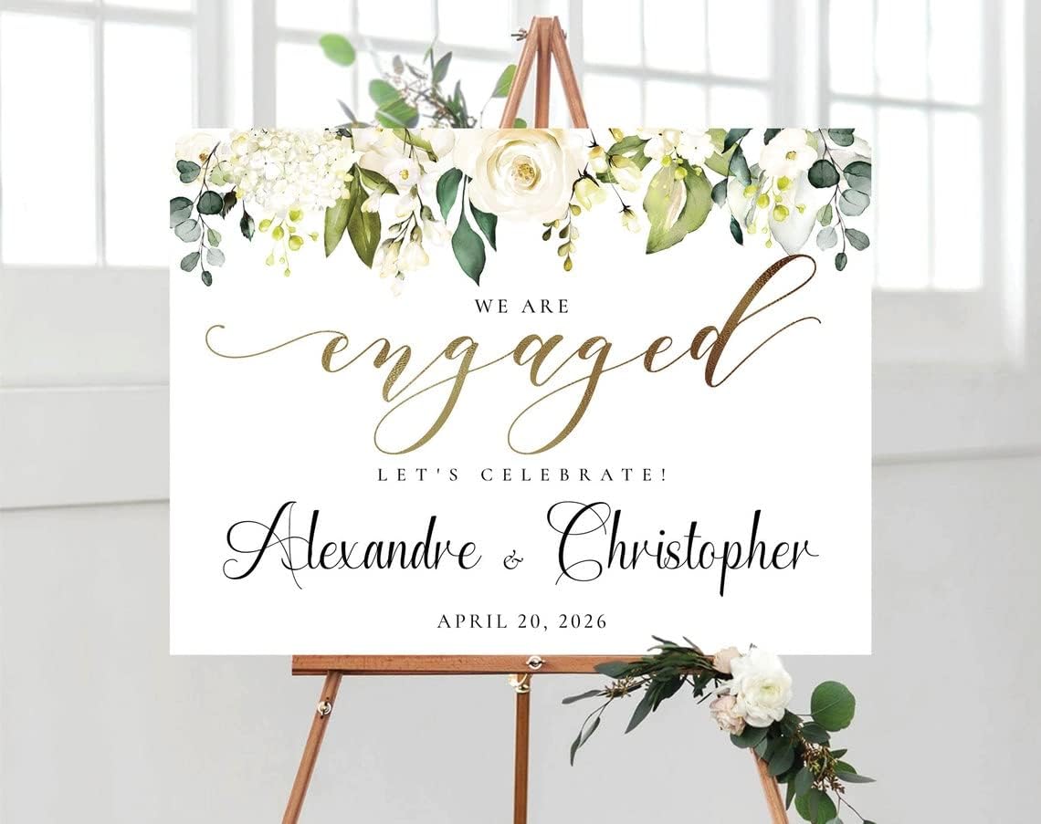 Personalized Engagement Welcome Sign, Engagement Party Sign, Engagement Decor, Engagement Decorations, Engagement Sign, Engaged Sign, We Are Engaged Welcome Sign #02