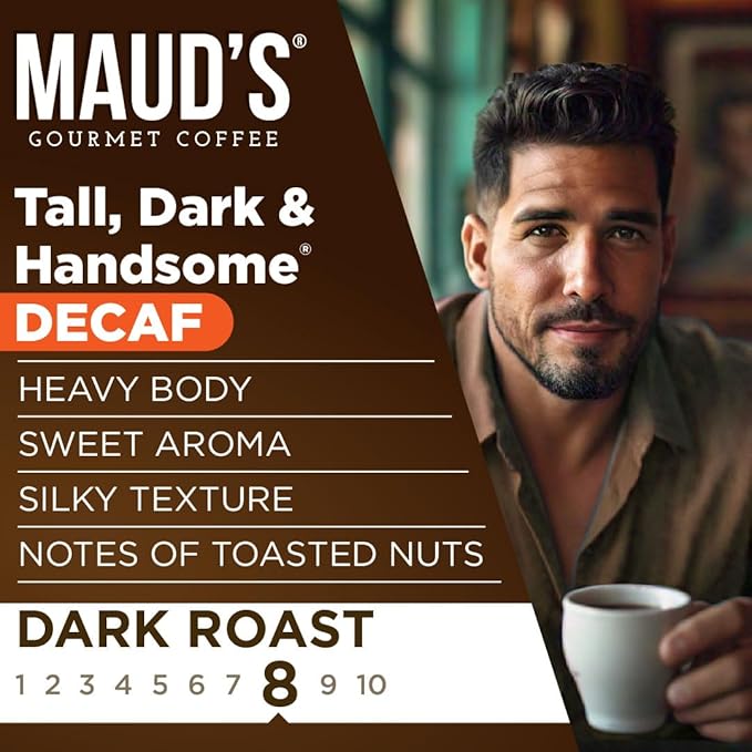 Maud's Decaf Dark Roast Coffee Pods, 100 ct, Decaffeinated Recyclable Single Serve Pods – 100% Arabica, Compatible with Keurig K Cups Maker