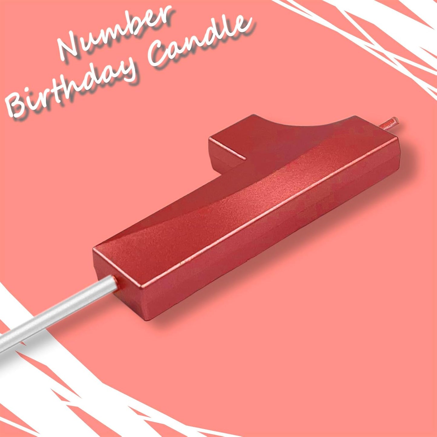 Red Number 1 Candles, 3D Diamond 2.76 Inch Cake Topper Birthday Candles for Wedding Anniversary Cake Decorations, Happy Birthday Party Decorations