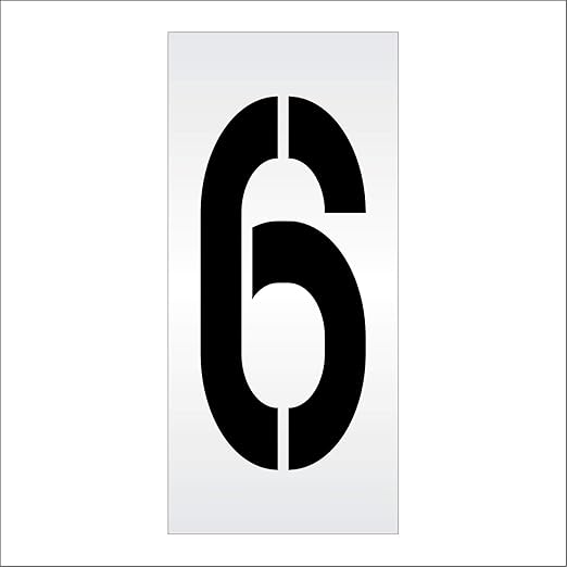 Pavement Stencils - 36 inch Single Number Stencil (Wide) - 6-36" x 16" x 1/16" (63 mil) - Light-Duty