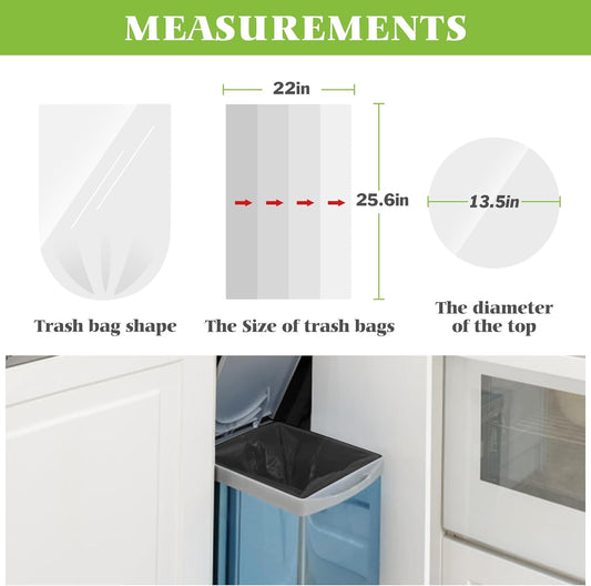 Medium Black Trash Bags 8 Gallon 330 Counts Strong Garbage Bags by Teivio,Waste Basket Trash Bags,Bathroom Trash Can Bin Liners, Plastic Bags for home office kitchen