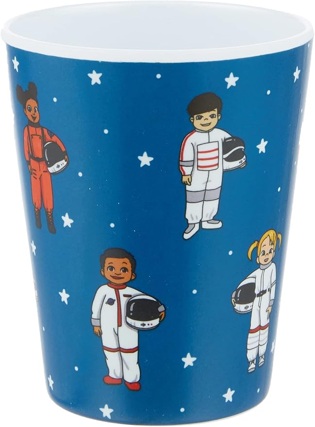 3 Piece Kids Dinnerware Set, Space Themed, BPA-Free Melamine, Multicolor, Toddler Feeding Set