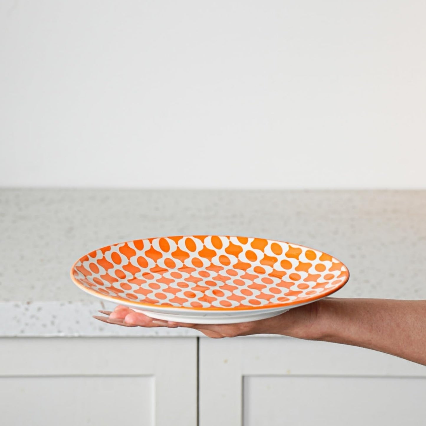 Ceramic Salad Plates Set - 8.5 Inch Small Round Kitchen Dinner Dishes Scratch Resistant Porcelain Microwave Dishwasher Safe - for Sandwich Dessert Pasta Appetizer - Set of 6 - Assorted Colors