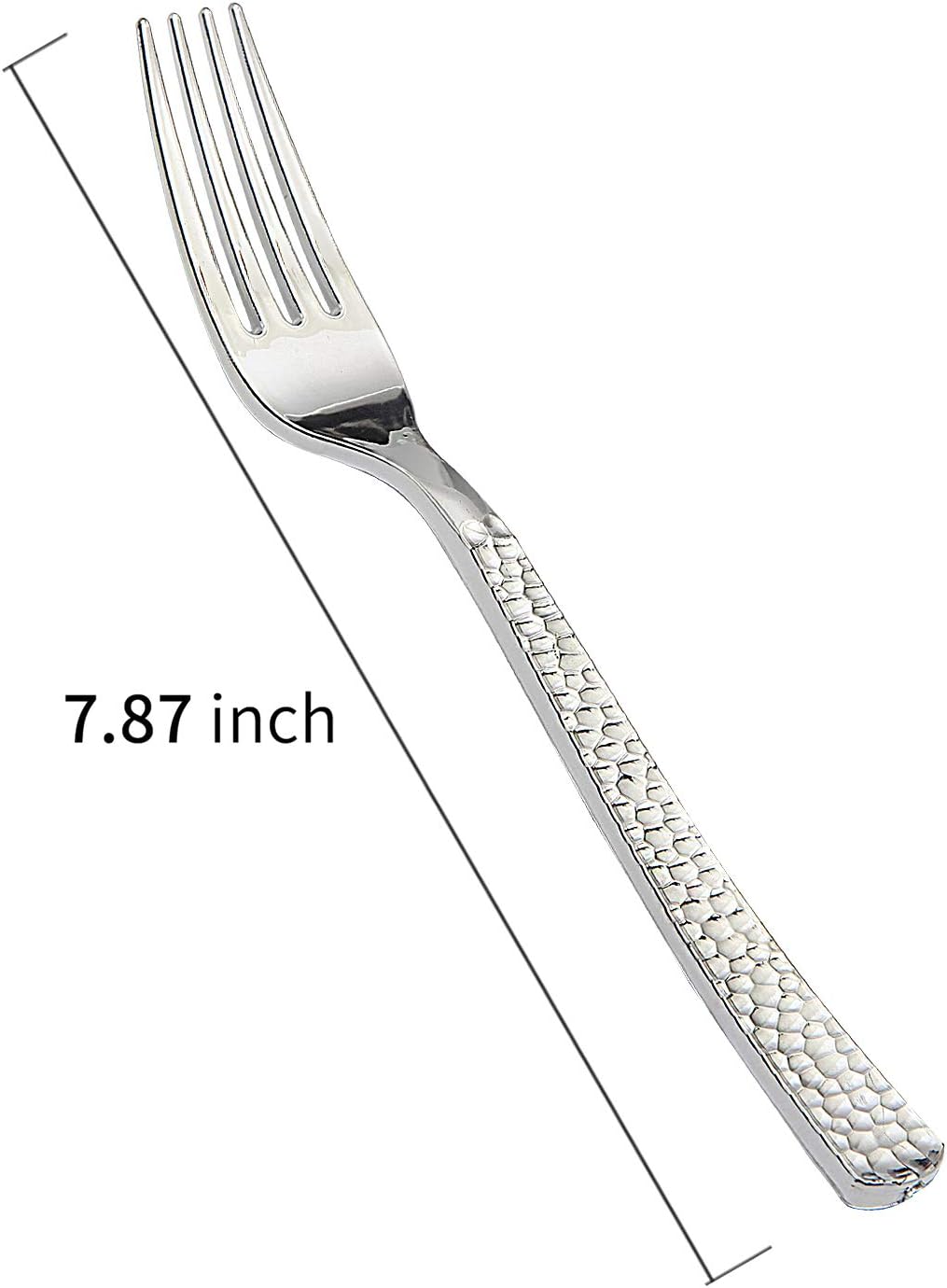 Supernal 300pcs Silver Plastic Forks,Premium Disposable Forks Polished,Special Hammered Design,Perfect for Big Party,Wedding and Any Catering Events,Perfect for Birthday,Party,Wedding