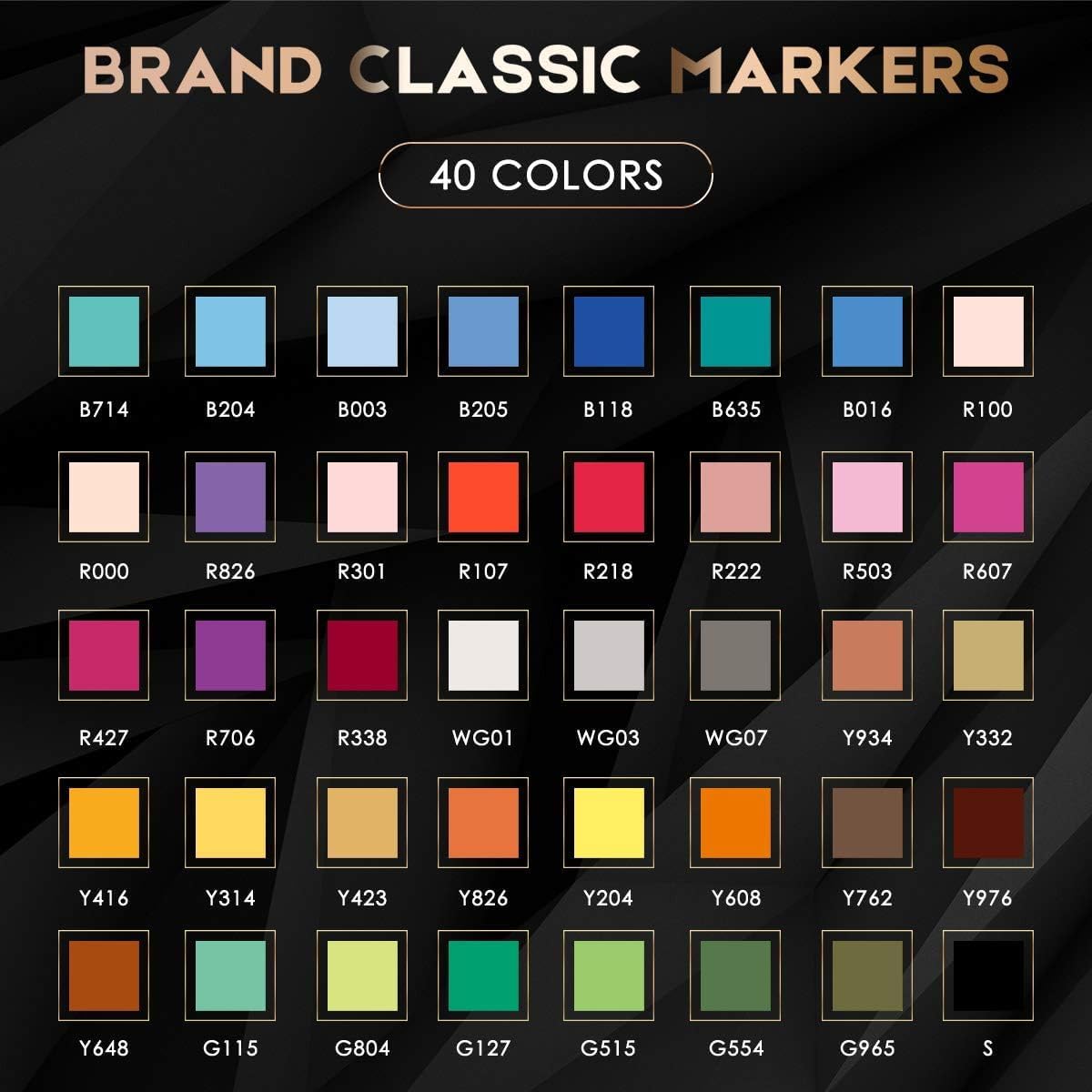 Caliart Art Markers, 41 Colors Alcohol Marker Pen Set Dual Tip Brush & Fine Permanent for Coloring Drawing Highlighters Animation Illustration Card Making Underlining Christmas Gifts