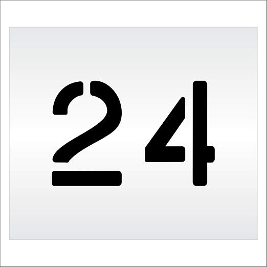 Pavement, Curb, and WheelStop Stencils - 6 inch Double Number Stencil - (24) - 6" x 9" x 1/8" (128 mil) - Pro-Grade