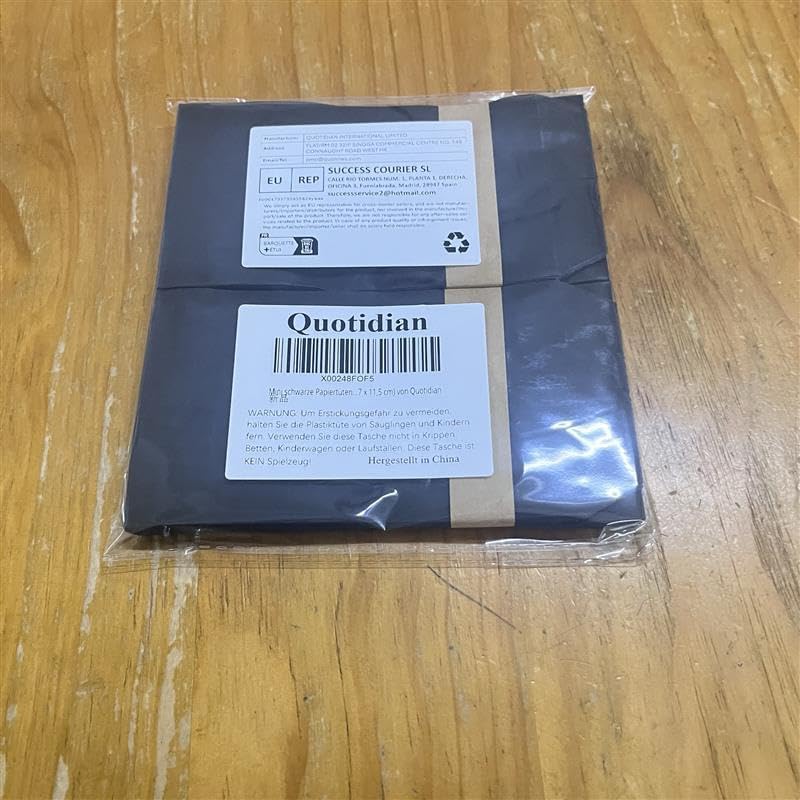 Quotidian Black Flat Mini Greaseproof Paper Bags 2 3/4" x 4 1/2" (7 x 11.5cm) Pack of 100 - Small Treat Wedding Confetti Stamps