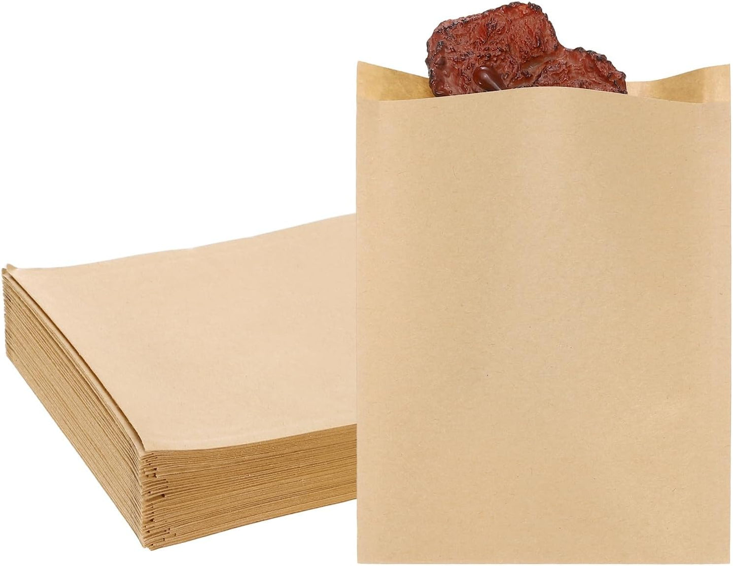 PATIKIL 4.72x6.5 Inch Paper Sandwich Bags, 100 Pcs Pastry Bag Small Pastry Bags Cookie Sleeves Food Packaging for Bakery Treats, Light Brown