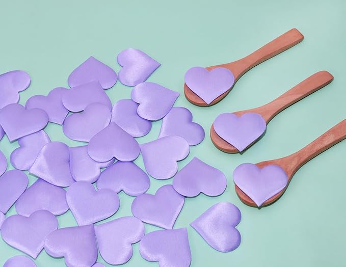 ONLYKXY 200Pcs 3.5cm Big Sponge Confetti Decor Glitter Flower Heart Shape Petals Table Decoration for Wedding Party Valentine's Day Scatter Ponge Petal Confetti (Purple)