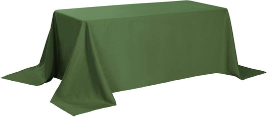 Rectangle Tablecloth 90x132 inch Washable Polyester Fabric Table Cloth for Wedding Party Dining Banquet Decoration（90x132, Willow）