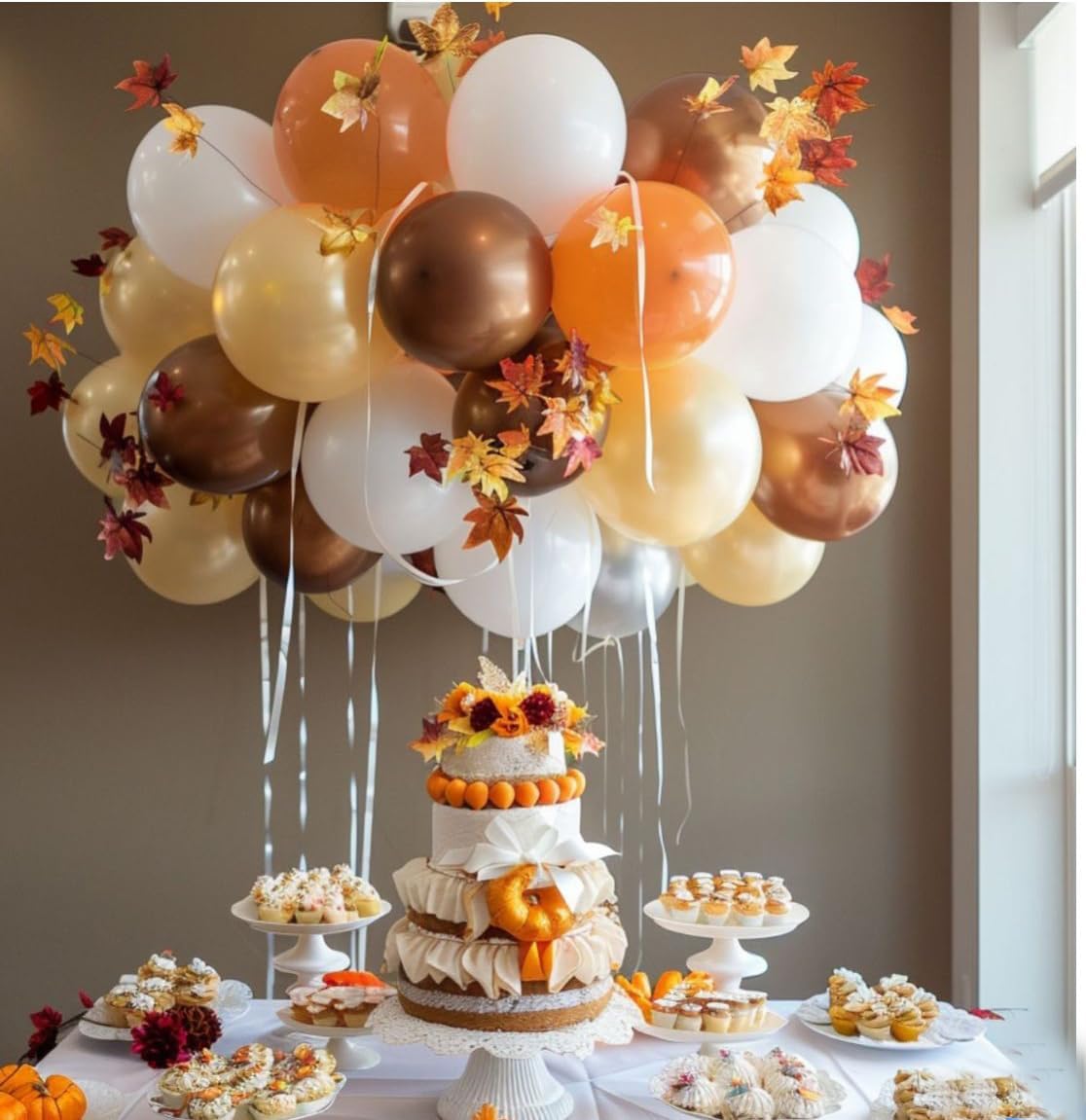 Brown Balloons Blush Dark Brown Balloon, 50pcs 12 Inch Neutral Balloons Retro Coffee Brown Apricot Sand White Latex Balloon for Thanksgiving Wedding Birthday Theme Party Decorations