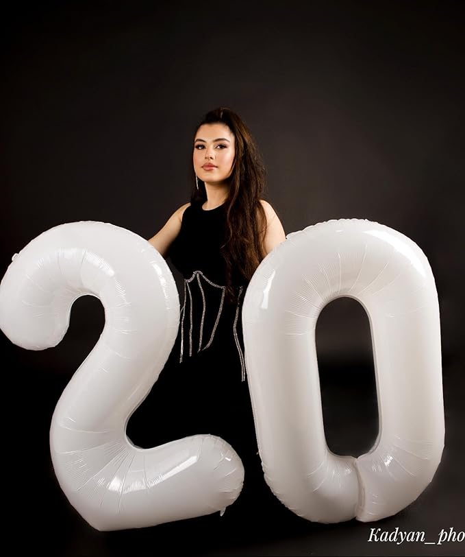 White Number 13 Balloon 40 inch, 13 Number Balloons, 13th White Birthday Decorations for Girls Boys 13 Year Old Party Supplies