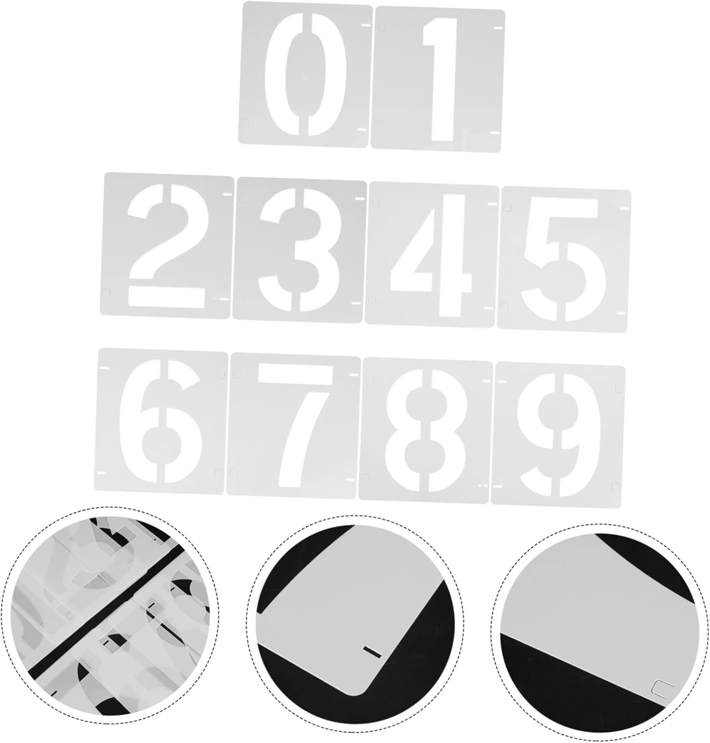 10sheets Reusable Number Stencils Digital Templates for Painting Decorative Stencils