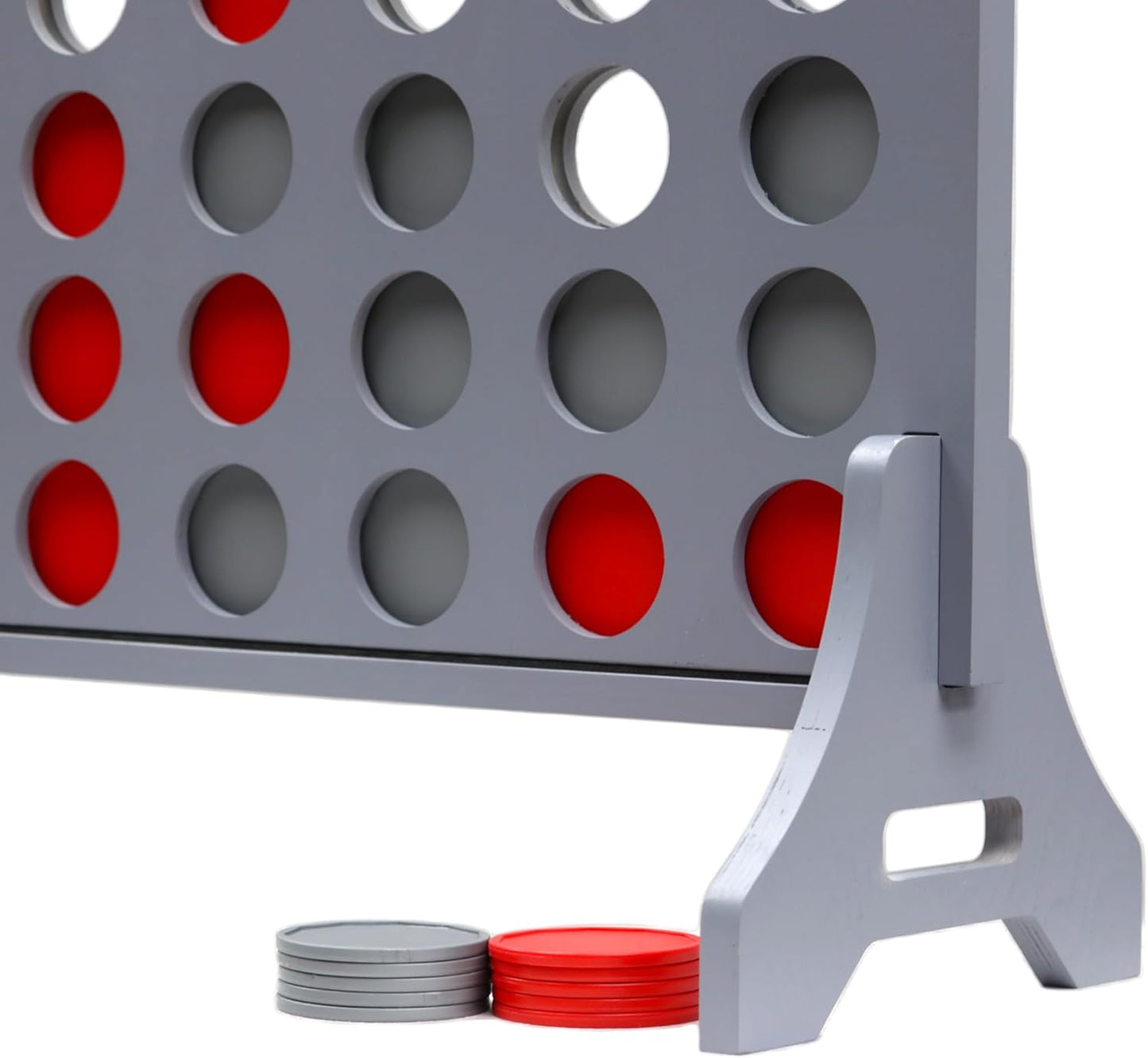 Tailgating Pros Premium Grey Giant Four in a Row with Carrying Case - Jumbo Oversized Outdoor Yard Game - Connect Multiple Pucks in a Row to Win - Many Puck Colors Available!