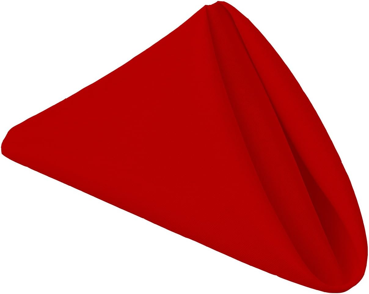 Gee Di Moda Cloth Napkins - 17 x 17 Inch Red Dinner Napkins - Set of 12 Soft & Absorbent Washable Fabric Cloth Table Napkins with Hemmed Edges for Hotel Restaurant, Holiday Parties & Wedding