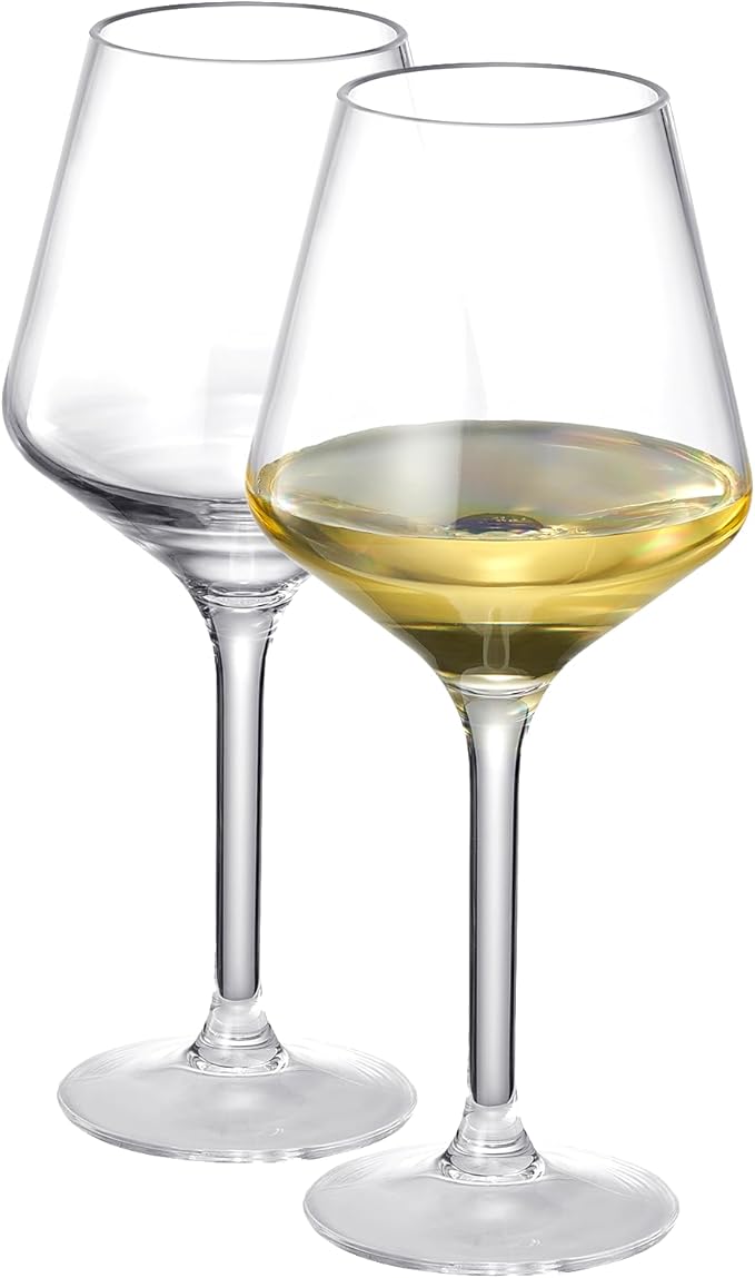 Floating Wine Glasses for Pool (18 Oz | Set of 2) - That Float | Shatterproof Poolside | Beach Glass | Outdoor Tritan Plastic Wine Glasses with Stem for Patio, Picnic