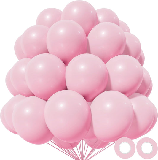 Pink Balloons 12 inch, 110pcs Latex Party Balloons Helium Quality for Birthday Graduation Baby Shower Valentines Christmas Wedding Party Decorations (Baby Pink)