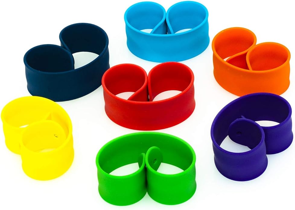 Colored Silicone Rubber Slap Bracelets Wristbands for Kid's Toys,Party Favors,Kindergarten Playing fun;Wrapping Paper Silicone Slap Band,Holiday Flip Wraps,Rolls Holder,Stocking Organizers,Distinguishing Bundle for Fabics,Cloths,Canvas,Cables in Office...