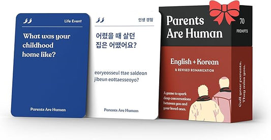 Parents Are Human, Relationship Cards, Get to Know Each Other Better, Parents, Families, Teens & Kids Relationship Building, Light & Deep Questions, 70 Questions & Activity Cards, English + Korean