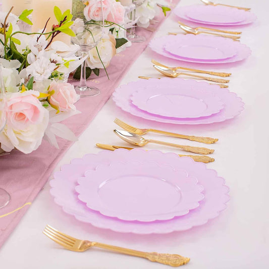 supernal 100pcs Purple Plastic Plates -Disposable Plastic Plates Heavy Duty -Lavender Purple Party Plate for Party Wedding Include 10.25inch Dinner and 7.5inch Dessert/Salad Plate