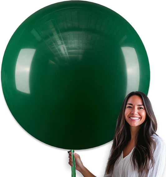 PartyWoo Dark Green Balloons 4pcs 36 Inch Emerald Hunter Forest Green Balloons for Wedding Boy Baby Shower Birthday Christmas Graduation Dinosaur Jungle Golf Theme Party Decorations Green-Y56
