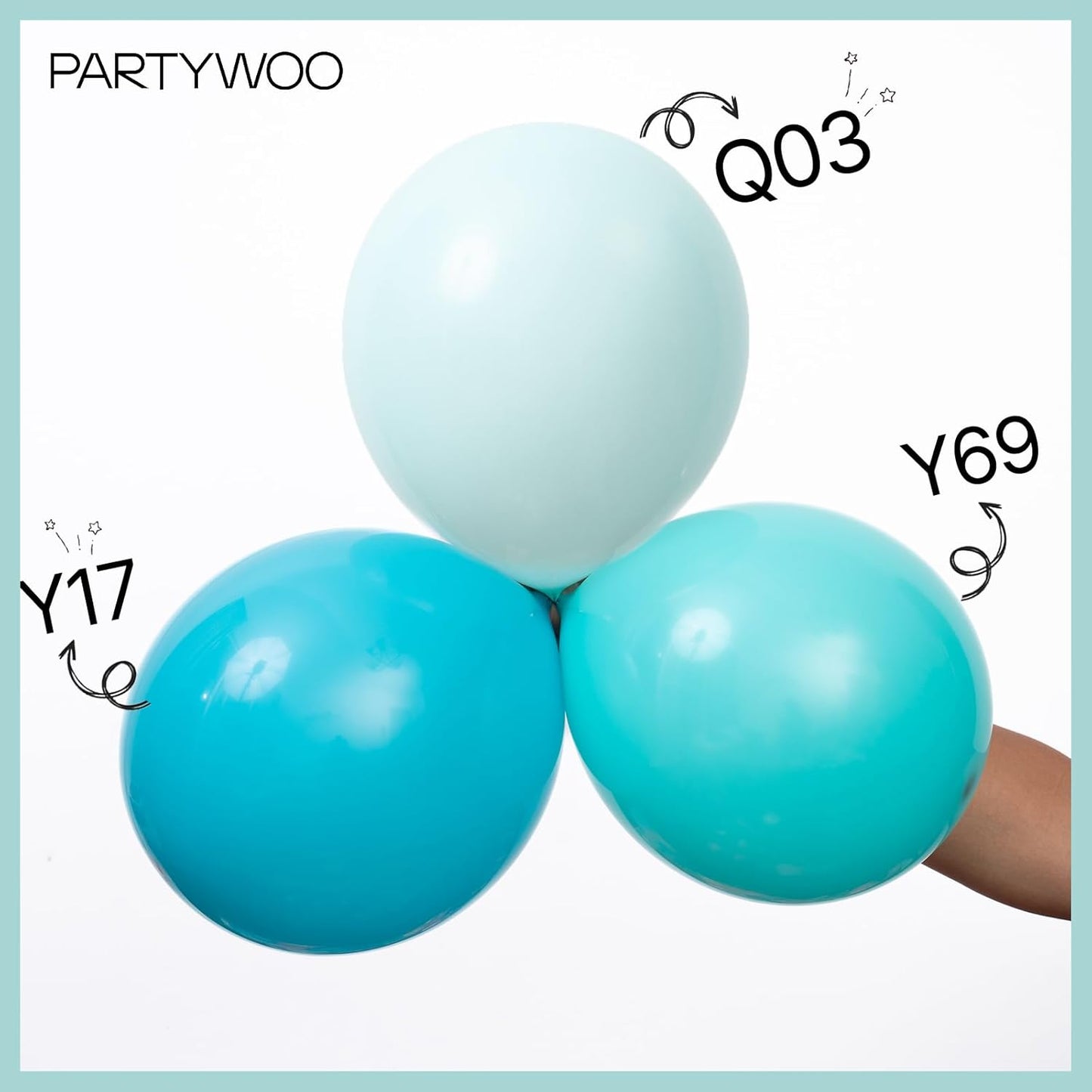 PartyWoo Teal Balloons 50 pcs 12 Inch Pastel Teal Turquoise Peppermint Mint Balloons for Graduation Gender Reveal Baby Shower Wedding Anniversary Birthday Party Decorations Mint-Q03