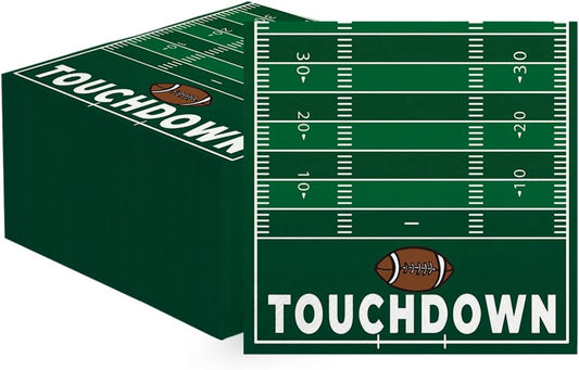 Horaldaily 100 Super Bowl Disposable Paper Decorative Luncheon Napkins, Football Touchdown and Game Day Themed for Party Lunch Dinner Kitchen Bathroom