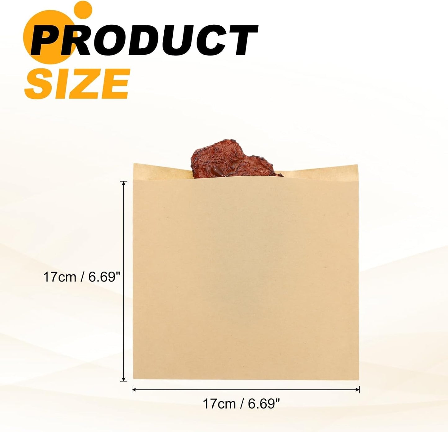 PATIKIL 6.69x6.69 Inch Paper Sandwich Bags, 100 Pcs Pastry Bag Small Pastry Bags Cookie Sleeves Food Packaging for Bakery Treats, Light Brown