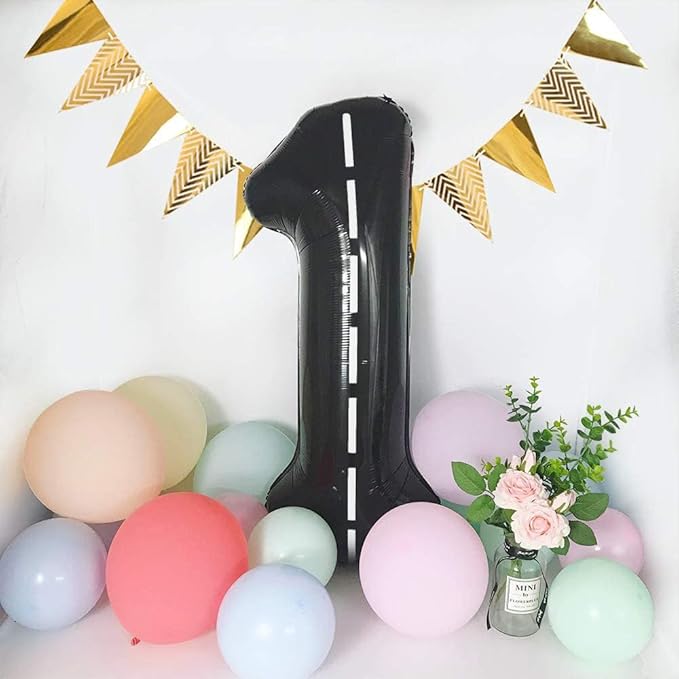 40 Inch Number 8 Balloon, Line Black 8 18 28 80 Birthday Balloons for Men Boys, 8th Birthday Decorations Party Supplies, Wedding, Graduations