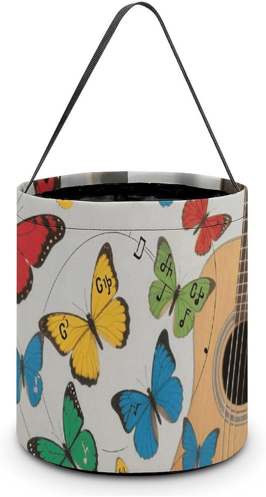 Halloween Candy Bucket - Guitar And Butterfly Trick Or Treat Candy Bag, Gift Bag for Party Favor Supplies
