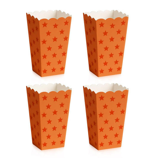24Pcs Party Paper Popcorn Box,Mini Disposable Popcorn Cup Anime Pattern Popcorn Carton,Snack Candy Fries Container,Apply To Weddings,Movie Night,Birthdays, And Graduation Parties(yellow)