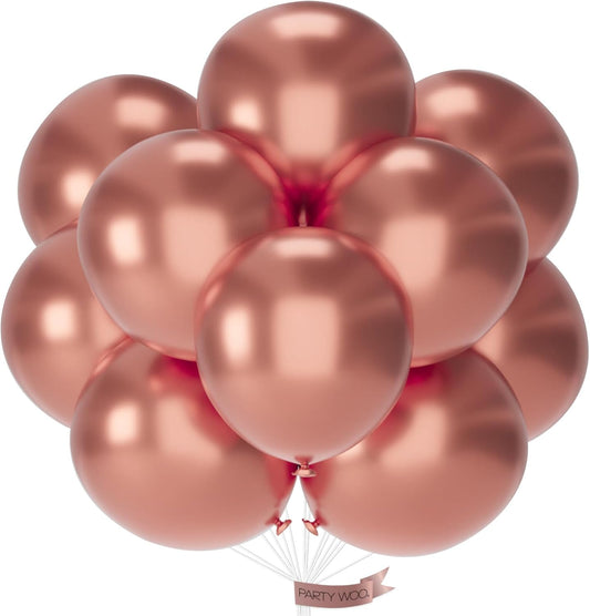 PartyWoo Metallic Rose Gold Balloons, 20 pcs 18 Inch Rose Gold Metallic Balloons, Rose Gold Balloons for Balloon Garland Arch as Bachelorette Party Decorations, Wedding Decorations, Rose Gold-G107