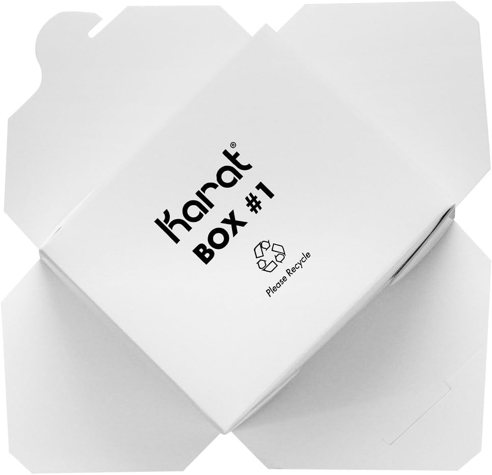 Karat FP-FTG30W 30 fl.oz. 4.3" x 3.5" x 2.4" Fold-to-Go Box #1,White (Pack of 450)