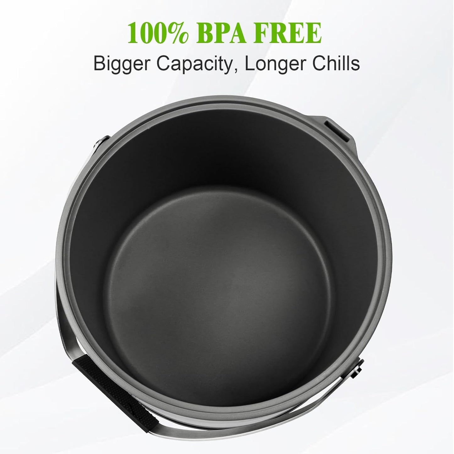 5QT/4.8L Double-Wall Insulated Ice Bucket with Scoop & Lid,Large Capacity Stainless Steel Beverage Bucket for Party Cocktail Bar, Champagnes (Black