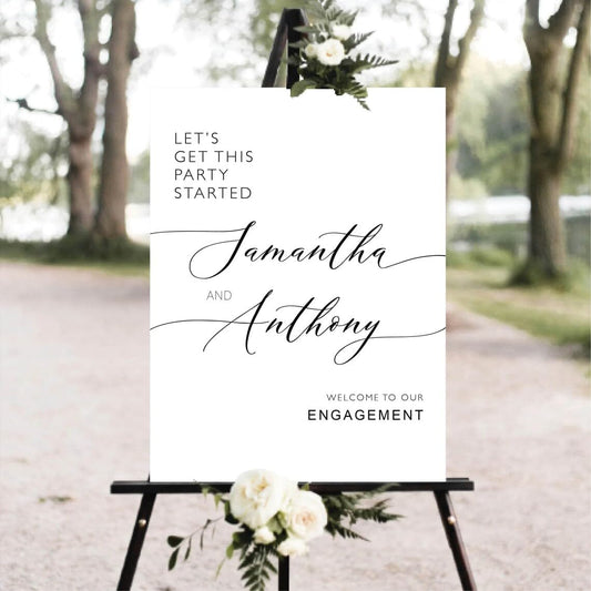 Personalized Engagement Welcome Sign, Engagement Party Sign, Engagement Decor, Engagement Decorations, Engagement Sign, Engaged Sign, We Are Engaged Welcome Sign #15