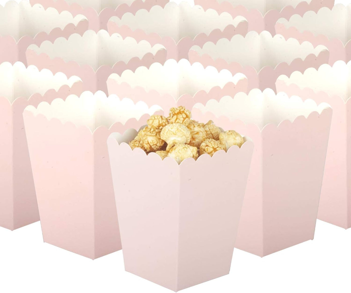 GAKA Baby Pink Popcorn Box Set Of 36 Mini Paper Popcorn Box Cardboard Container，For Party Supplies