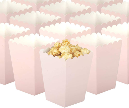 GAKA Baby Pink Popcorn Box Set Of 36 Mini Paper Popcorn Box Cardboard Container，For Party Supplies