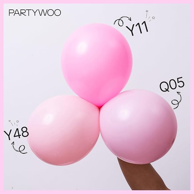 PartyWoo Light Pink Balloons 85 pcs Different Sizes of 18 12 10 5 Inch Pastel Baby Pale Pink Balloon Arch Kit Garland for Baby Shower Valentine's Day Princess Birthday Party Decorations Pink-Q05