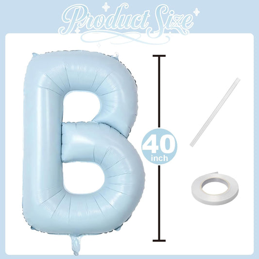40 Inch Baby Blue BRIDE Balloons, Large Light Pastel Bride Foil Helium Balloon Banner for Bachelorette Something Blue Before I Do Bridal Shower Wedding Engagement Bride To Be Party Decorations