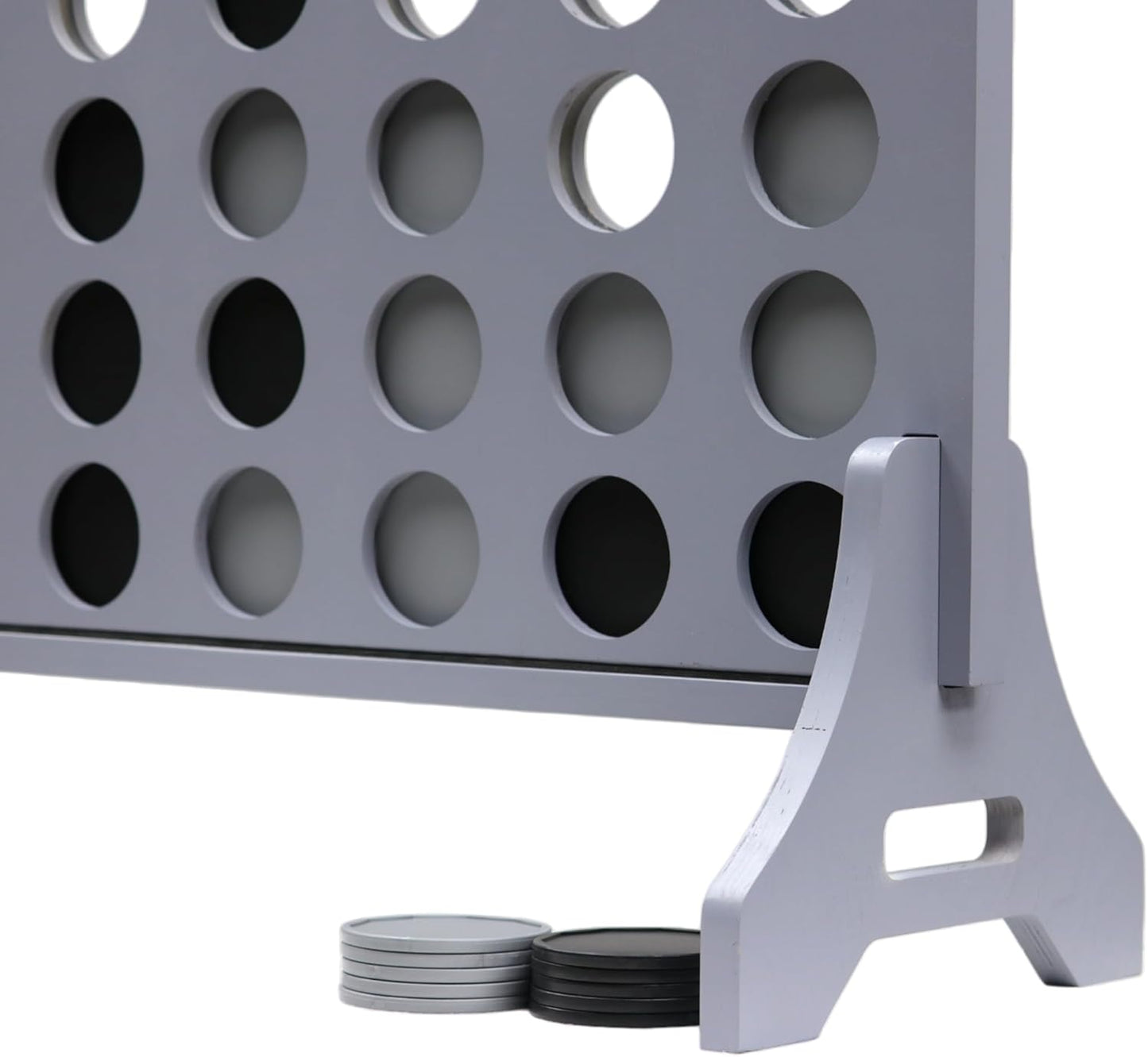 Tailgating Pros Premium Grey Giant Four in a Row with Carrying Case - Jumbo Oversized Outdoor Yard Game - Connect Multiple Pucks in a Row to Win - Many Puck Colors Available!