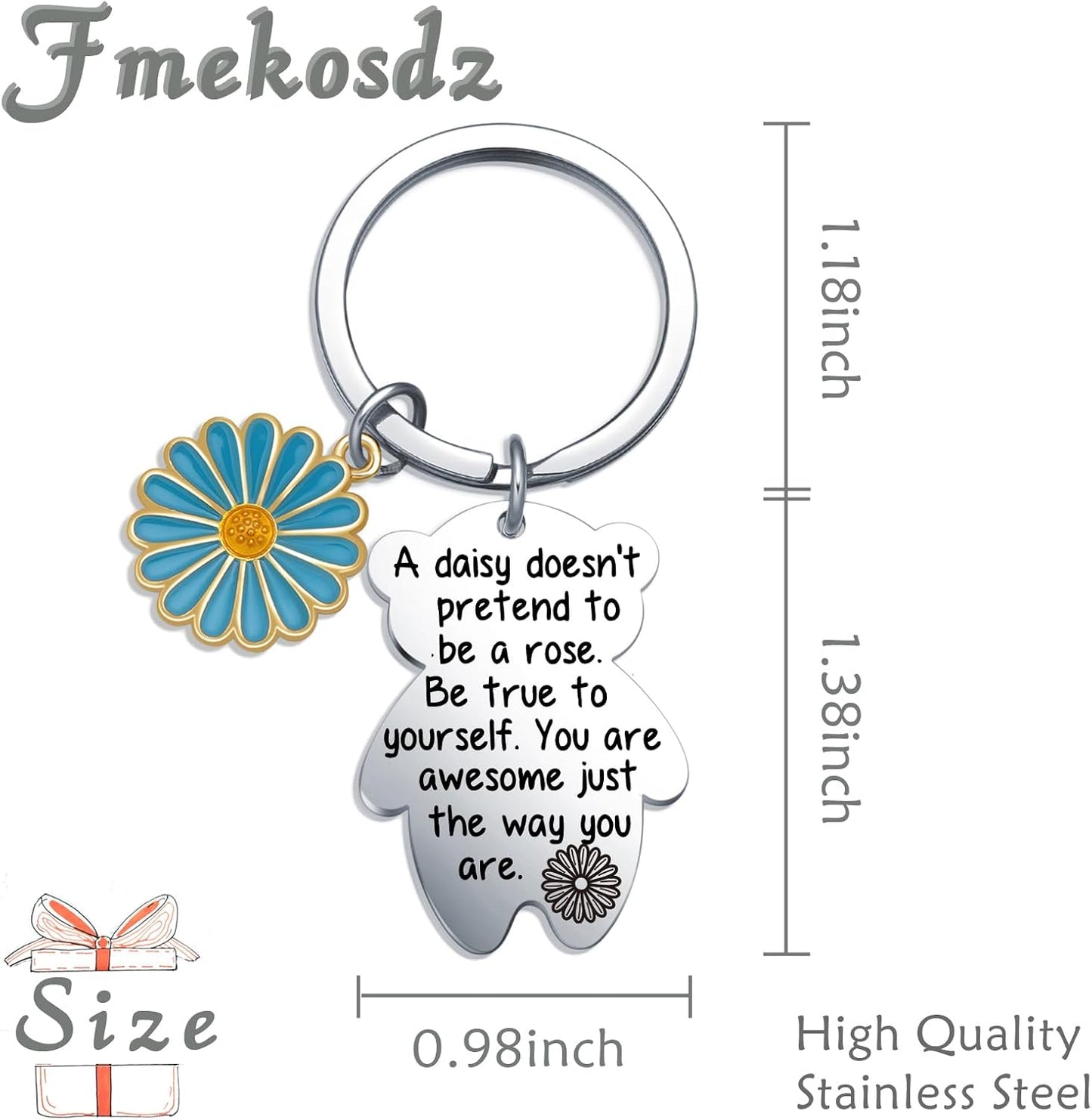 Daisy Flower Gifts For Women Friends Daisy Encouragement Gifts Uplifting Keychain