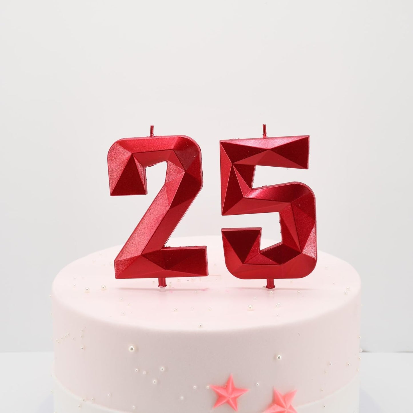 DERVENTA Large Birthday Candle Number 3D Red 3.7 inch Party Celebration Anniversary Decoration Cake Topper 1 Piece (Number 30 Red)