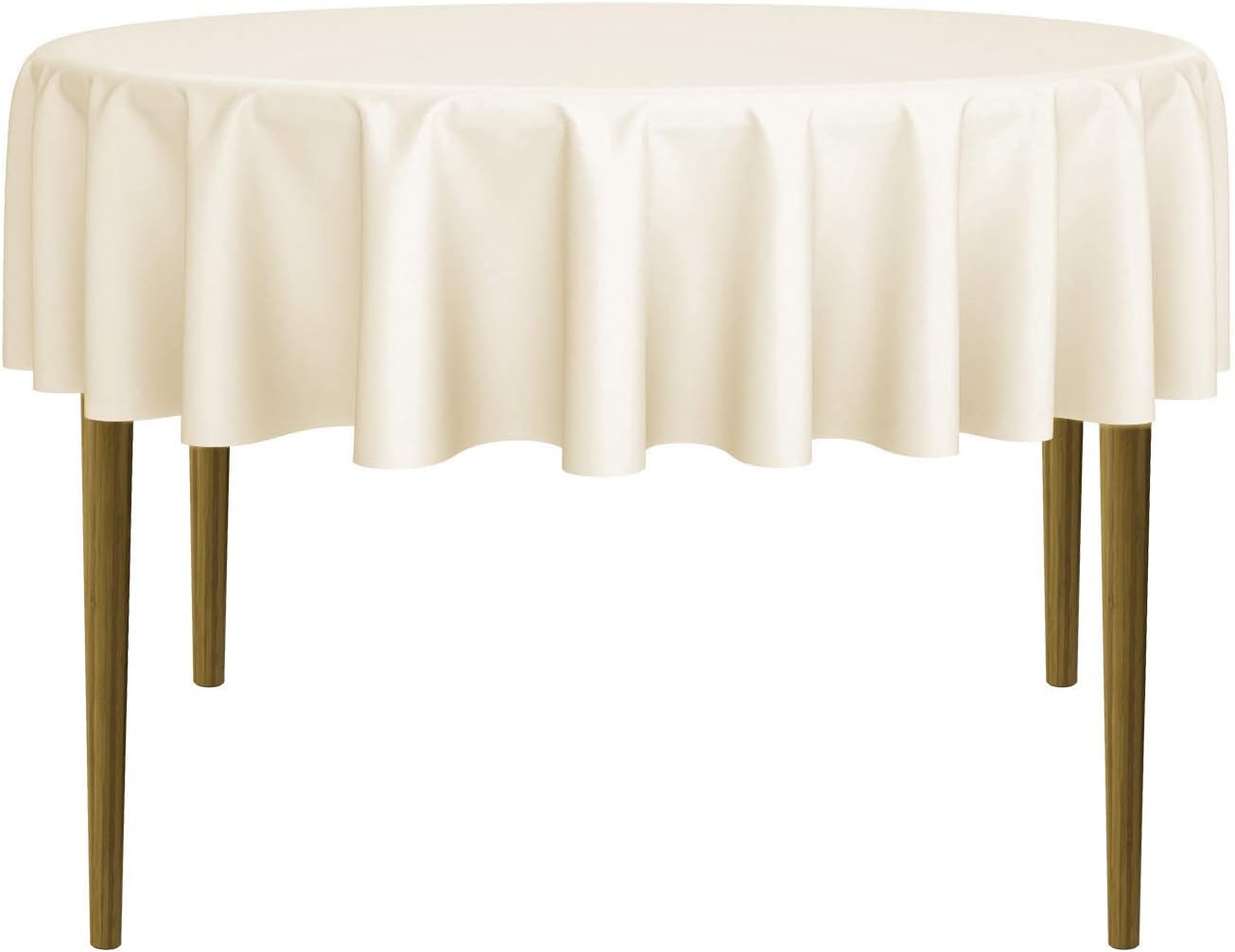 Lann's Linens - 70" Round Premium Tablecloth for Wedding/Banquet/Restaurant - Polyester Fabric Table Cloth - Ivory