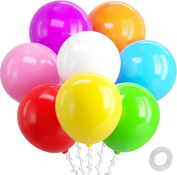 Patimate Balloons Assorted Colors 30 Pack 18 Inch Colorful Rainbow Round Bright Latex Balloons for Birthday Bridal Shower Baby Shower Anniversary Wedding Party Decorations Arch Garland