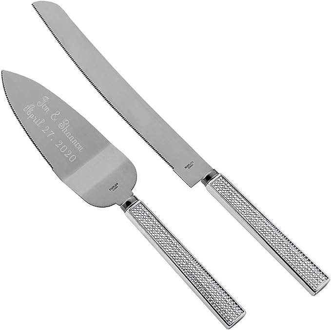 GIFTS INFINITY Personalized Wedding Cake Knife and Server Set with Engraving – Cake Cutting Utensil Set, Keepsake Gift for Wedding, Anniversary, Reception, Birthday & Other Occasions (2558)