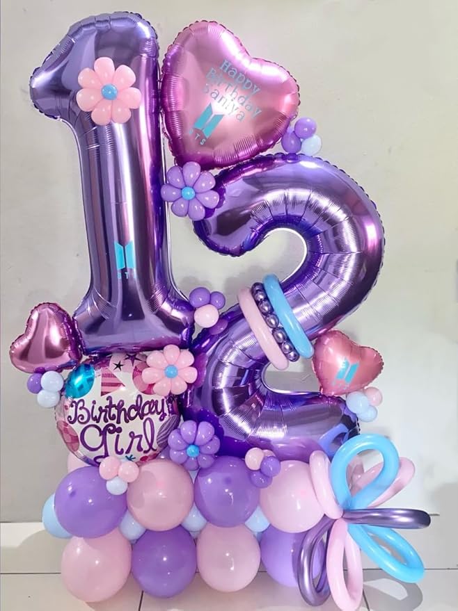 20 Balloon Number 40 Inch Purple, Large Happy 20th Birthday Decorations for Women, Foil Balloon Number for Wedding Marriage Proposa Big Events Family Reunions Party Supplies