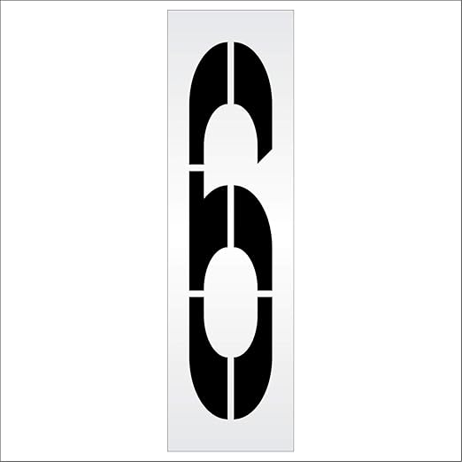 Pavement Stencils - 72 inch Single Number Stencil - 6-72" x 16" x 1/16" (63 mil) - Light-Duty